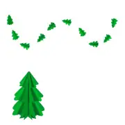 2m 3D Matte Green Christmas Tree Paper Garland