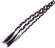 FRCOLOR Long Braid Ponytail Extension with Hair Tie Double Ponytail Hairpieces for Women Natural Soft Synthetic Braid Extensions Effortless Application for Daily Wear