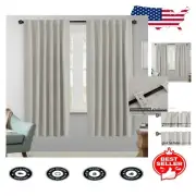 Noise Reducing Thermal Blackout Curtains - Modern Window Panels, 2 Count, 52x72