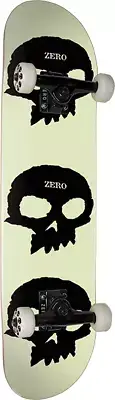 Zero Skateboards 3 Skulls Glow In The Dark Complete Skateboard - 8" x 31.7"