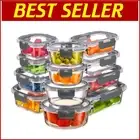 Durable 24-Piece Airtight Food Storage Containers - Dishwasher Safe & Stackable