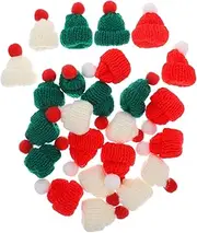 PHENOFICE 24pcs Colorful Mini Knitting Christmas Doll Hats Festive Mini Hats for DIY Crafts Wine Bottle Decor Xmas Tree Decorations and Holiday Cheer