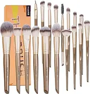 Makeup Brushes,MAANGE 18 Pcs Professional Makeup Brushes Set Premium Synthetic Foundation Face Powder Blush Eye Shadows Travel Make Up Brushes（Champagne Gold)