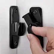 2 Pack Barn Door Latches,90/180 Degree Gate Lock,Zinc Alloy Right Angle Door Lock Latch,Flip Gate Latches Hardware,Door Security Sliding Door Latch Lock fo Cabinets,Bathroom,Barn Door (Black)