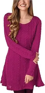 [Sumtory] Women Cable Knit Dress Slim Fit Long Sleeve Sweater Dresses(8 Colors)