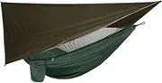 EXAOMBLE 1Set Outdoor Hammock Tent with Canopy Awning Set Durable Sunshade for Camping Hiking Beach Use Comfortable Protection from UV Rays and Rain