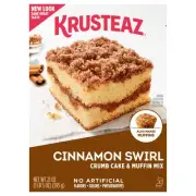 Krusteaz Cinnamon Swirl Crumb Cake and Muffin Mix 21 Ounce Pack of 12