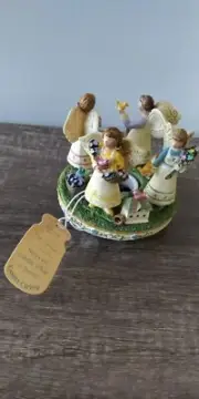 Deb Strain Candle Capper Angels Wings Birds Flowers Birdhouses 3.5” Tall Ceramic