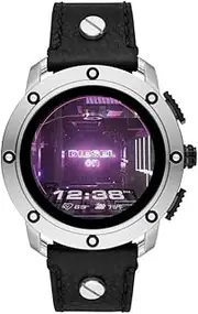 Diesel Men's Quartz Digital Watch smart Display and Leather Strap, DZT2014