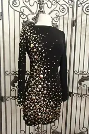 BD29 PAPARAZZI 9249 SZ 4 BLACK GOLD $338 HOMECOMING PROM GOWN DRESS NWT