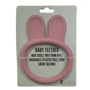 Teether Silicone Bunny Ring - Dusty Pink