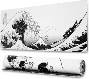 Ovenbird Gaming Mouse Pad with Stitched Edges, Japanese Wave Mouse Pad, Extended