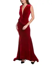 issue New York Velvet High-Low Gown
