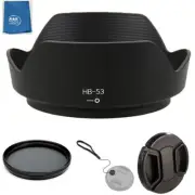A&R Lens Hood for Nikon AFS DX Nikkor 24-120mm F 4 G ED VR Replace HB-53 +Filter