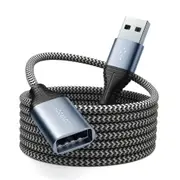 Joyroom USB 2.0 Extension Cable 2M Nylon Braided Type A Male to A Female Data Transfer Extender Cables, Grey