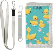 [Yoogain] Cartoon Cute Yellow Ducks wallet slim for birthday gift simple mens wallets with lanyard, cartoon cute yellow ducks, 1 size, Fashion