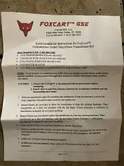 FOXCART MARK II STEP DOWN TRANSFORMER KIT 405-0007-000