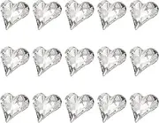 sourcing map 15 Pcs 3D Heart Transparent Nail Rhinestones 12x13mm K9 Glass Crystal Rhinestones Pointed Back Crooked Heart Gems for Nail Charm Art DIY Craft