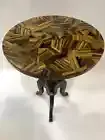 Natural Stone Yellow Tiger Eye Table Top, Round Corner Side Table Top, Home Deco