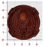 MARINE CORPS VMU-1 WATCHDOGS ANTIQUE LEATHER PATCH