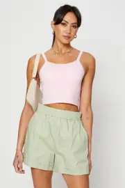 Pink Singlet Top Seamless Crop - Size S, Women's Singlet