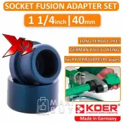 Socket Fusion Welding Adapter Set for Plastic Pipes 1 1/4 inch (40mm) x 2pcs