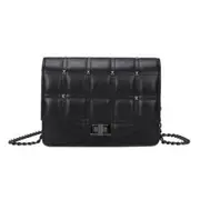 Fashion Lattice Pattern Crossbody Handbag Women PU Leather Chain Square Casual Shoulder Flap Purse Female Messenger Bag?