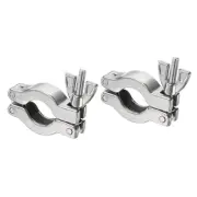 KF-16 Vacuum Clamp, 2 Pack Pipe Clamp with Wing Nut for Ferrule, Silver