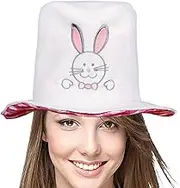 Top Hat with Bunny | Easter Velvet Party Hat Bunny Top Hat | Funny Costume Headwear Rabbit Dress Up Costume Hat for Cosplay & Men
