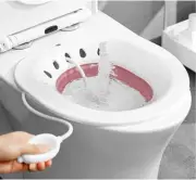 Foldable Sitz Bath for Toilet, Portable Sitz Bath Basin with Flusher, Steam Seat