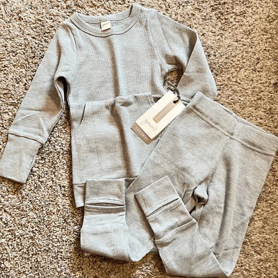 NWT Goumi Kids Thunderstorm Thermal Jogger Set SZ 4T Toddler Waffle Knit Pajamas