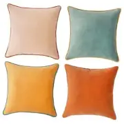 Decorative Throw Pillow Covers Cushion Cases, Set of 4 18x18 inch Orange/Teal