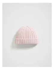 [Fine Day] Lambswool Rib Knit Beanie in Rose