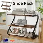 Artiss Shoe Rack Storage Cabinet Organiser 3 Tiers Shelf Industrial Black