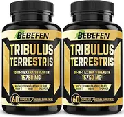 (2 Packs) 15750mg Tribulus Complex Powder Capsules - 120 Capsules with Tongkat Ali, Maca Root, Ashwagandha, Horny Goat Weed, Panax Ginseng