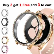 For Samsung Galaxy Watch 6 5 4 40/44mm Glass Screen Protector Diamond Case Cover