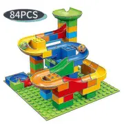 84-504pcs Small Size Marble Race Run Blocks Maze Ball Track Building Blocks Plastic Funnel Slide Assemble Diy Bricks Kids Gift 84pcs