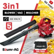 BAUMR-AG Leaf Blower Vacuum Cordless Petrol Hand Garden Lawn Held Vac 2-Stroke