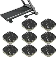 uxcell 8 Pcs Treadmill Mat Pads, 4x4x0.8 High Density Foam Anti Vibration Pad Sound Proof Floor Mat Exercise Equipment Mat for Carpet Protect Noise Reduction Home Gym, White