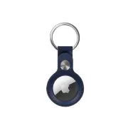 Apple AirTag 4 Pack with 2x PU Leather Key Ring (Navy)
