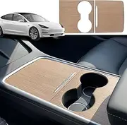 CusDusk Center Console Wrap Kit for car,ABS Kit of Vehicle Center Console Kit Console Cover Wrap Kit for car Accessories （Original Wood Grain）