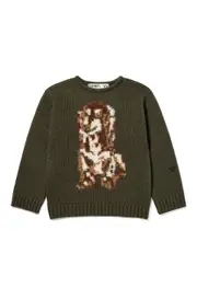 [OPEN YY] Shaggy Jacquard Dog Sweater