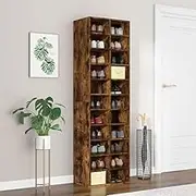 Shoe Cabinet Smoked Oak 54x34x183 cm Engineered Wood Shoe Storage