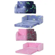 Qaba 2 in 1 Kids Play Couch with Glow in the Dark Cloud Patten