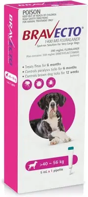 BRAVECTO DOG SPOT on 1400MG PINK >40-56KG