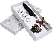 1set Retro Quill Pen with Replacement Nibs Elegant Writing Accessory Antique Present for Calligraphy Lovers