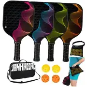 Pickleball-Paddles-Set of 4 with Balls and Racket Bag by RippleX 4-PK w/ Case