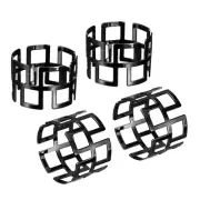 Metal Napkin Rings, 4pcs Hollow Out Napkin Ring Holder Buckle, Black