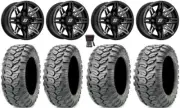 Sedona Rukus 14" Wheels Black 27" Ceros Tires Polaris RZR XP 1000 / PRO XP