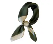 S87 70cm White Green Printed Silk Scarf Square Scarf Spring and Autumn Thin Decorative Neck Protector Dress Scarves Female